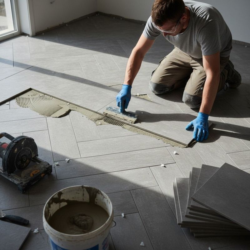 Travertine Floor Installation